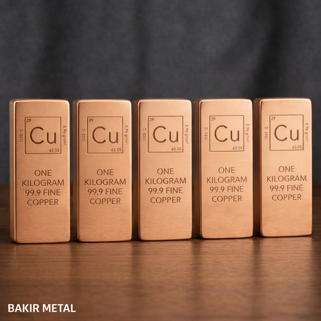 5'li Saf Bakır Koleksiyon Külçesi – 5x1 KG